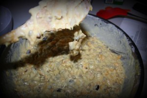 This is the batter with milk added.